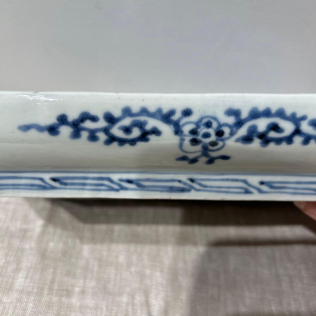 元禄時代　古伊万里　角皿　富貴長春5枚セット　完品