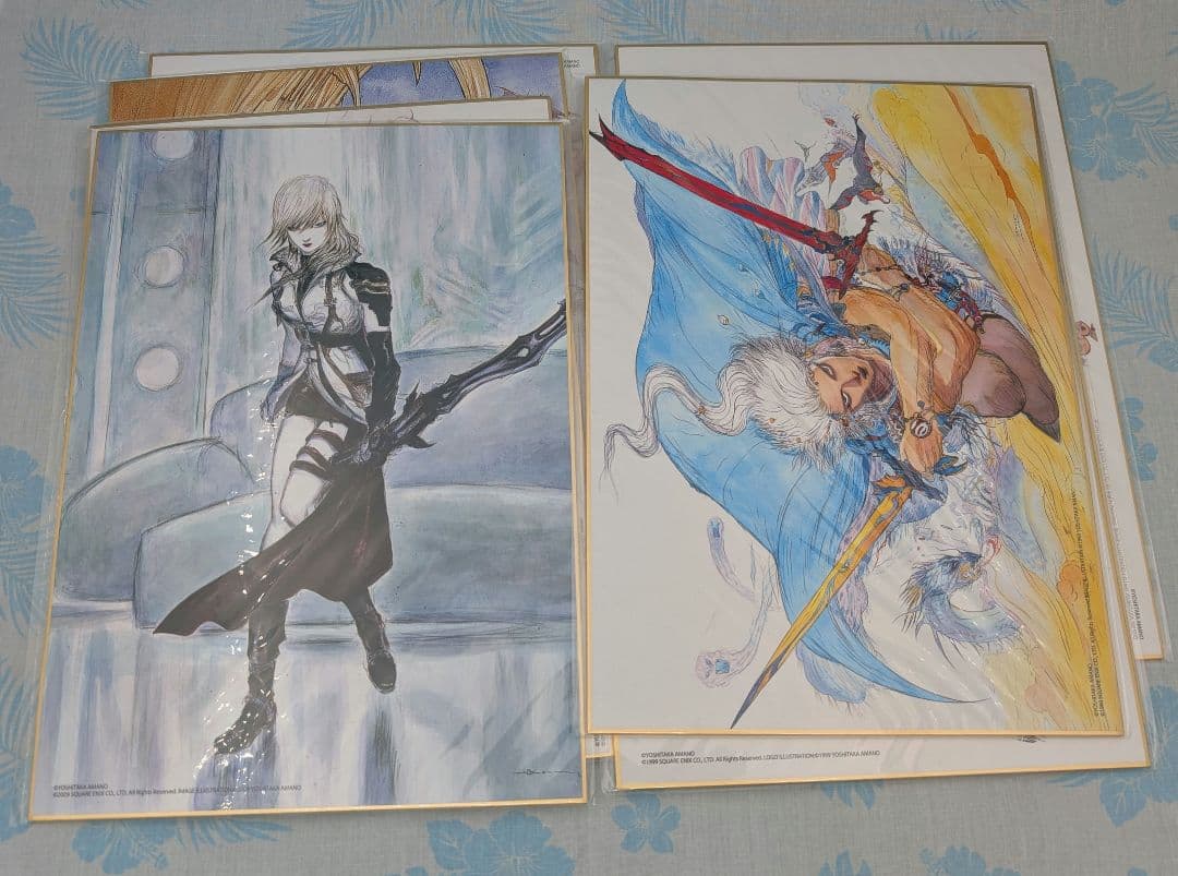 天野喜孝 ファイナルファンタジー等 A4色紙+バインダーまとめ売り