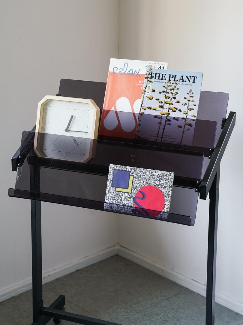 70-80's KOKUYO アクリル マガジンラック スタンド レトロモダン