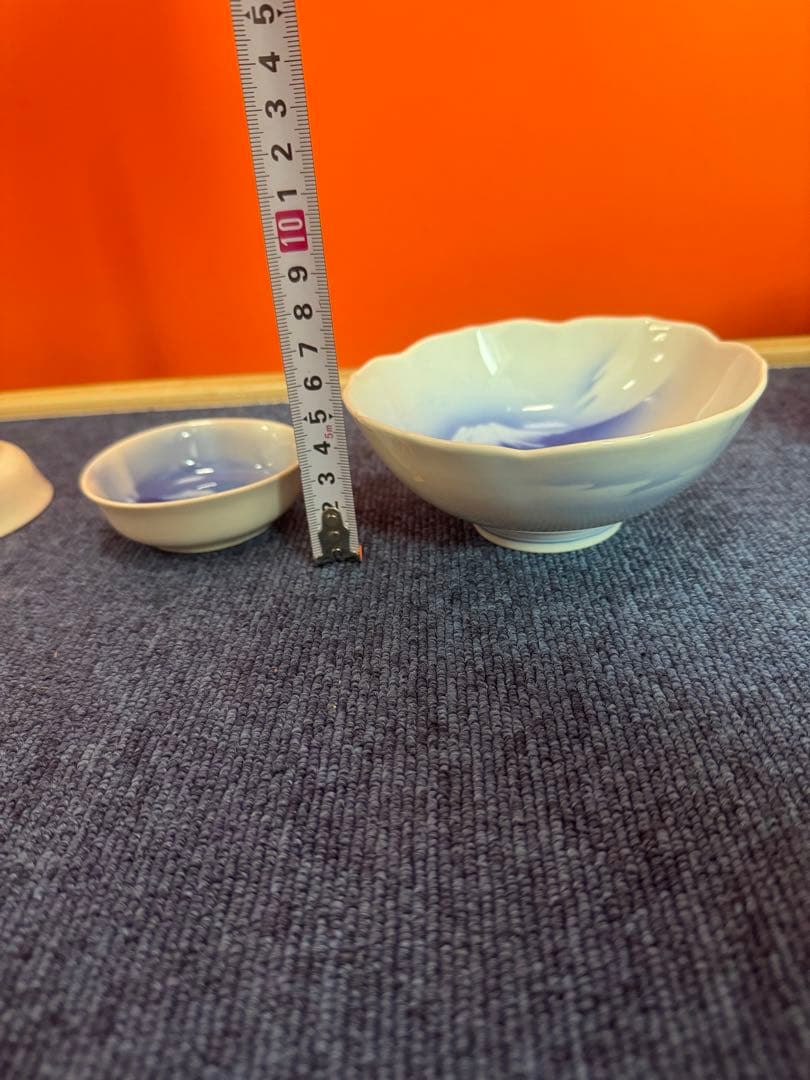 1701  深川製磁　富士山　花型皿3客　丸皿5客