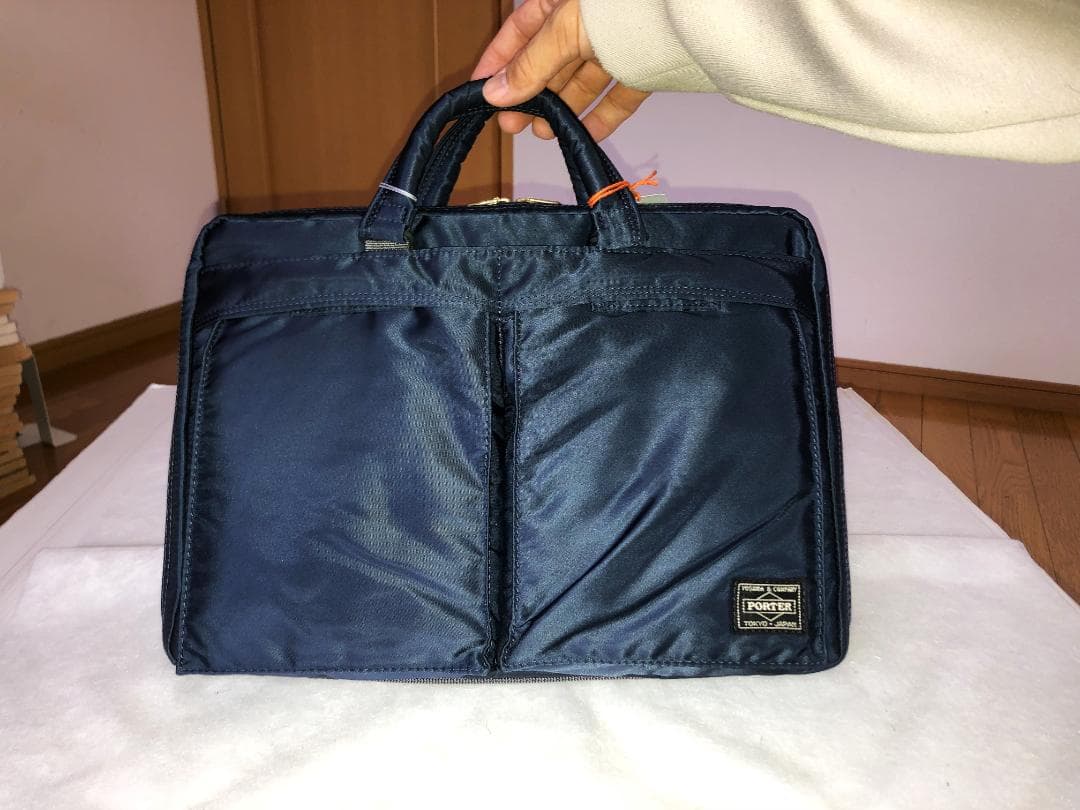 激美品　ポーター　PX　タンカー　ブリーフケース　アイアンブルー　ビジネス　PC