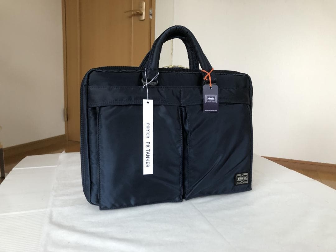 激美品　ポーター　PX　タンカー　ブリーフケース　アイアンブルー　ビジネス　PC