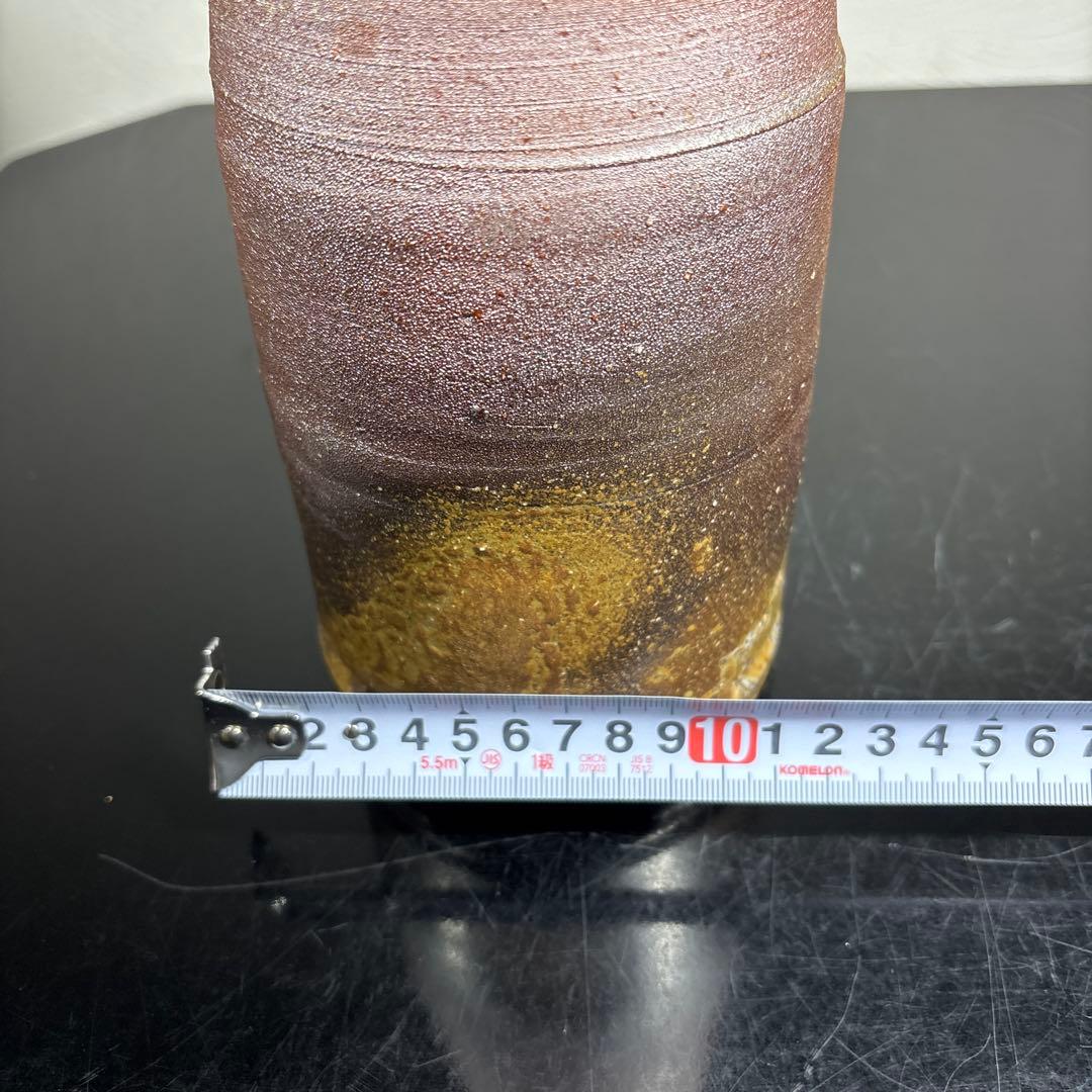 真作　人間国宝　藤原雄　備前花入　高さ約24センチ