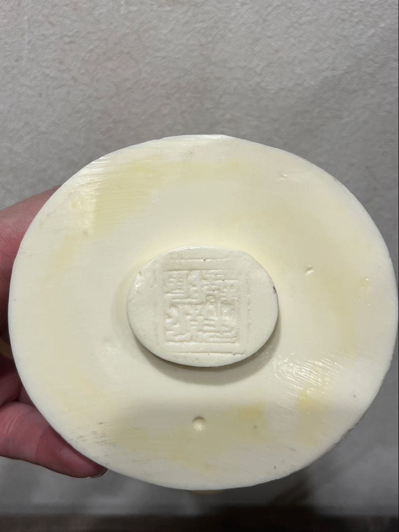 【送料込み】中国骨董　唐木台付き　彫刻　置物　象 大型香炉 手彫工芸品 三鼎型