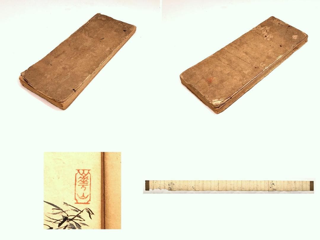 【 渡辺崋山 画帖 】　江戸時代　肉筆手控帖　七福神・鍾馗・花鳥・山水ほか