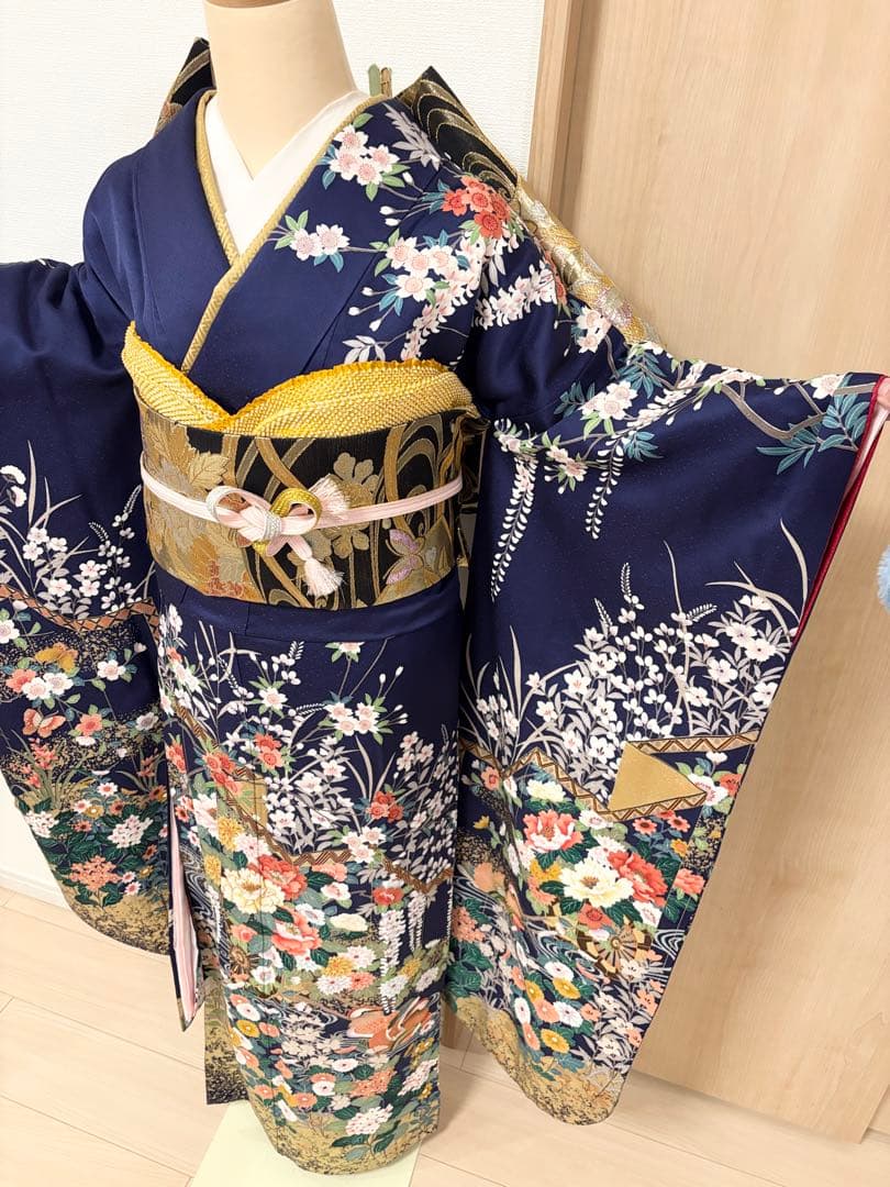 振袖フルセット 紺青 四季花 sMH2512135