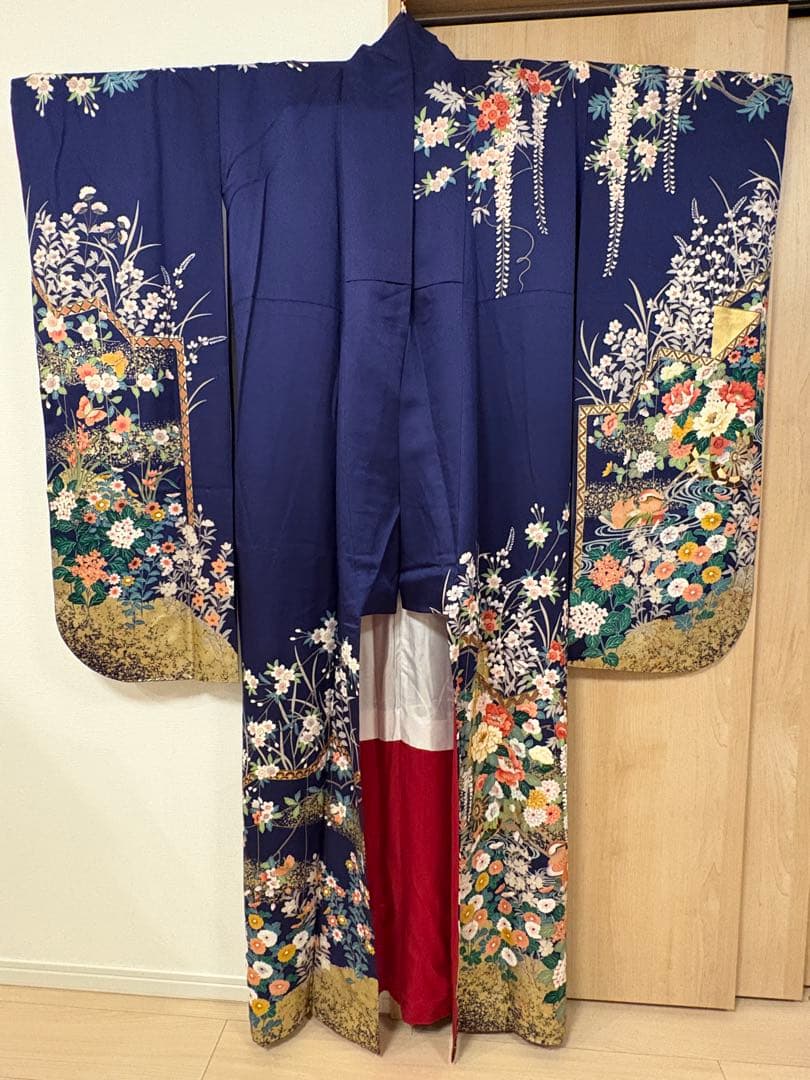 振袖フルセット 紺青 四季花 sMH2512135