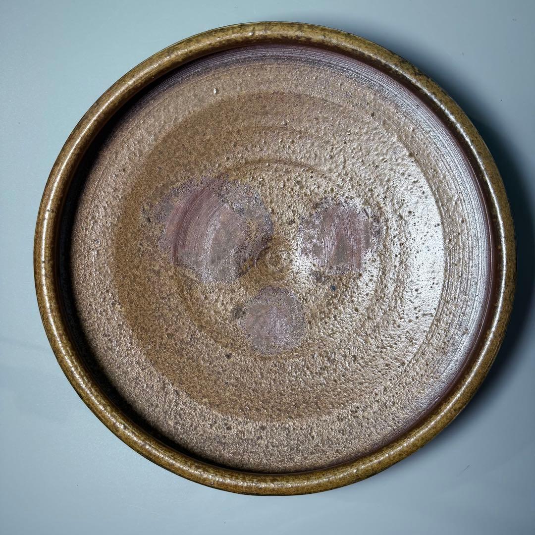 備前焼　藤原敬介　恭介　藤原啓の次男　水盤　平鉢　花器　生花　本物　直径31cm