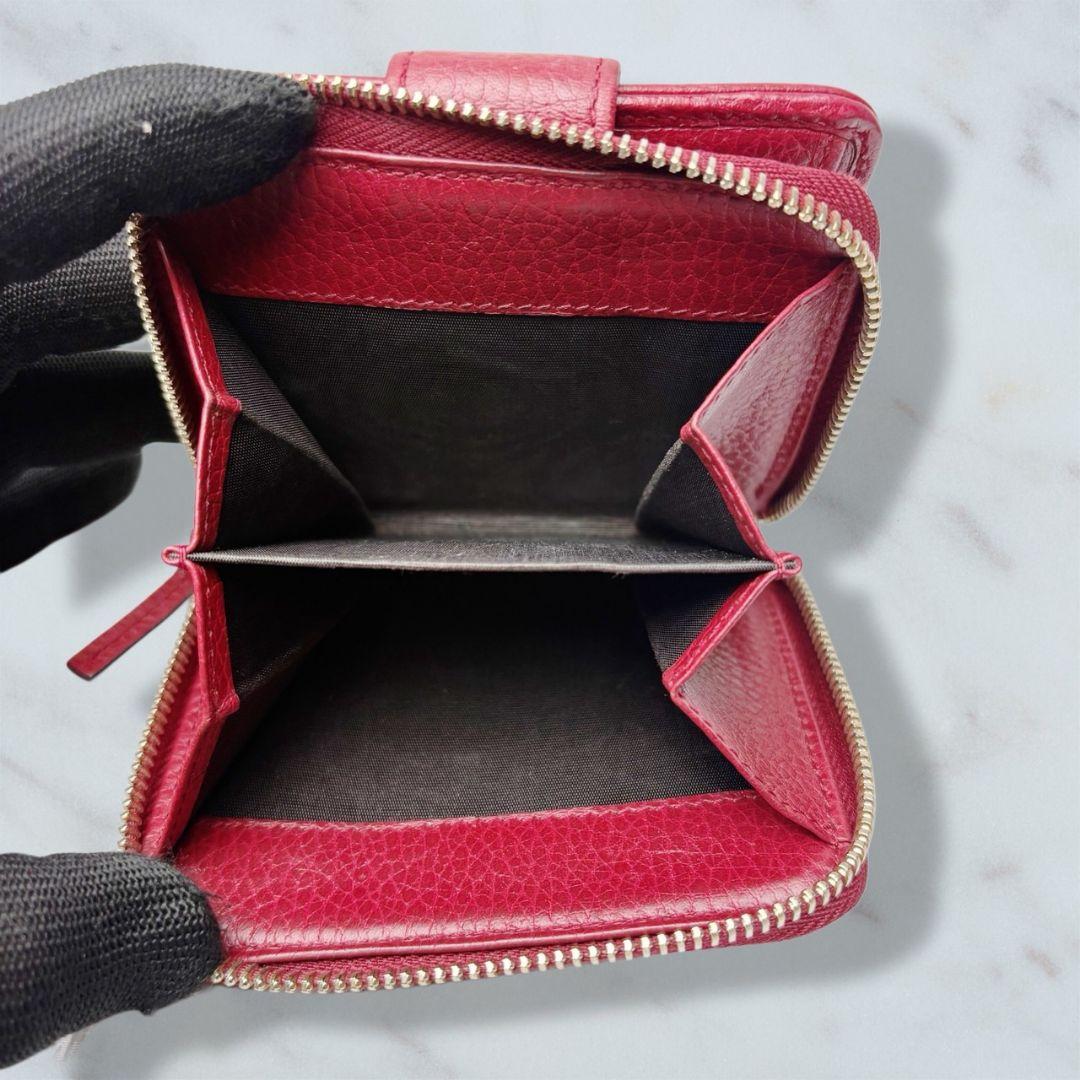 01 極美品 GUCCI GGキャンバス 二つ折り財布 n9