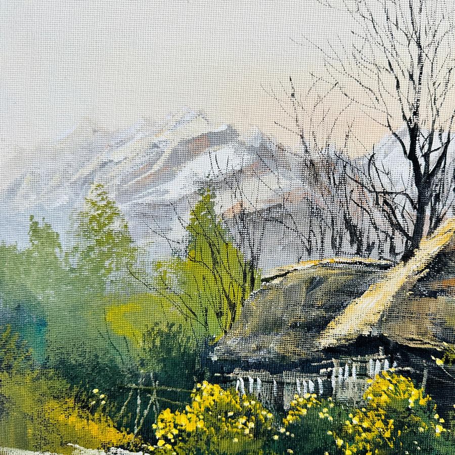 榎本良一 妙高 昭和52年作 絵画 油彩画 風景画 F８号 共シール