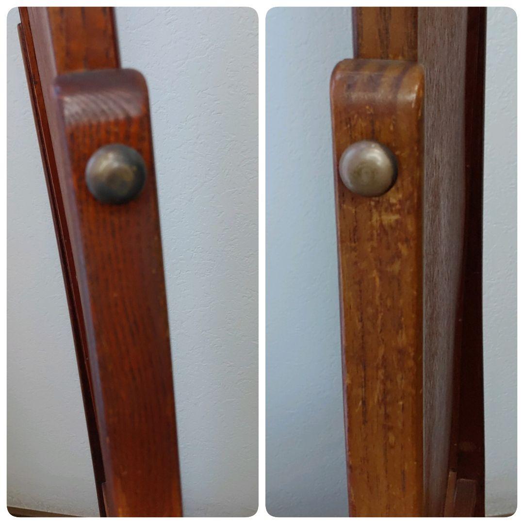 伝統工芸　江戸指物　姿見　鏡　面取り鏡　ミラー　スタンドミラー　アンティーク