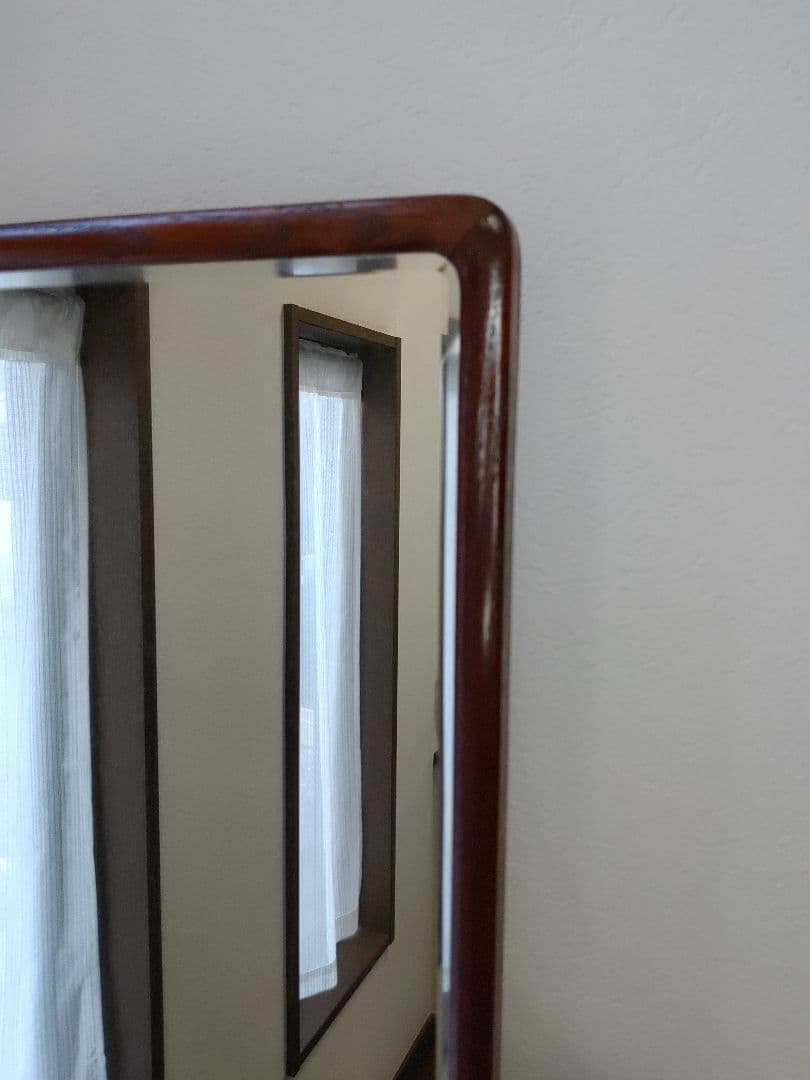 伝統工芸　江戸指物　姿見　鏡　面取り鏡　ミラー　スタンドミラー　アンティーク