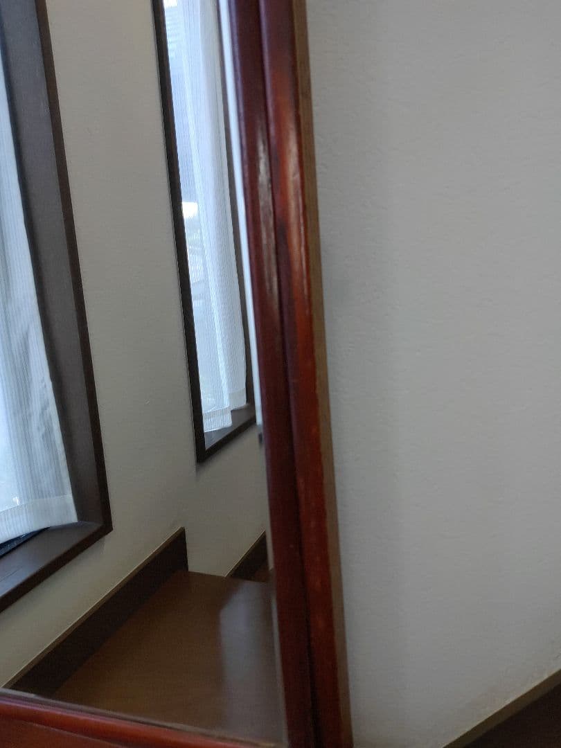 伝統工芸　江戸指物　姿見　鏡　面取り鏡　ミラー　スタンドミラー　アンティーク