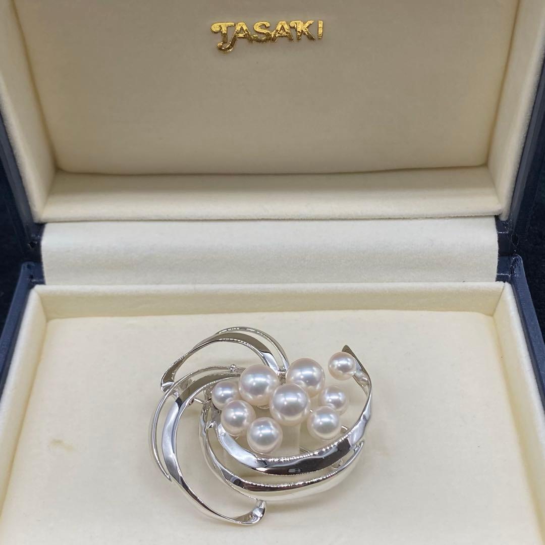 極美品　田崎真珠　パールブローチ