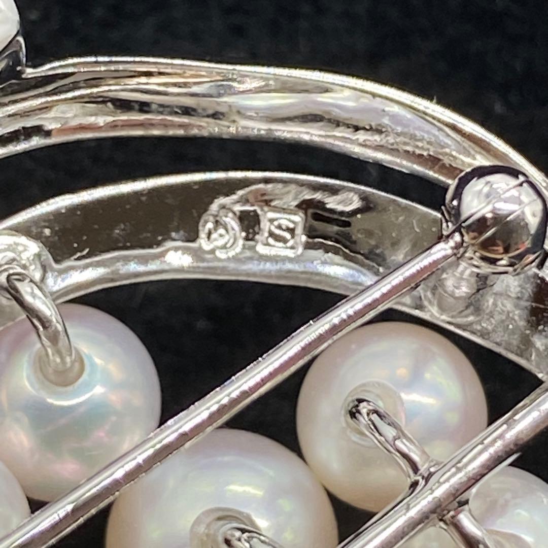 極美品　田崎真珠　パールブローチ