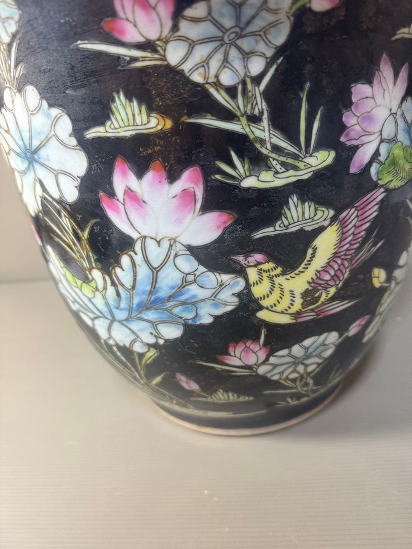 2609 中国骨董　花鳥文　鉢　植木鉢　時代物