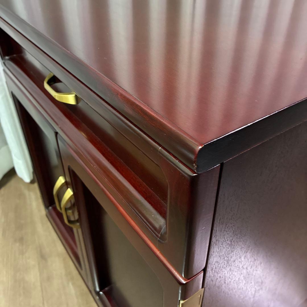 カリモク//ダークブラウン木製キャビネット サイドボード