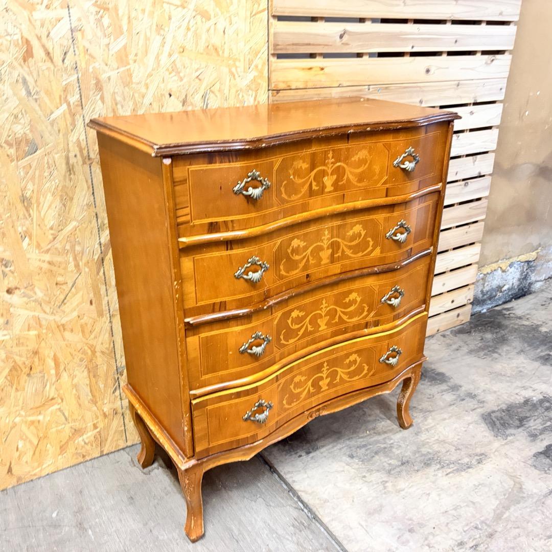 アンティーク風　チェスト　キャビネット　高さ91cm 4段