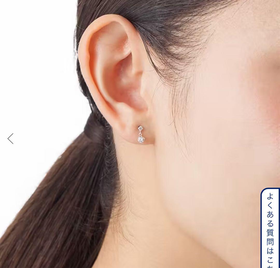 4℃ ピアス　シルバー　K10ホワイトゴールド