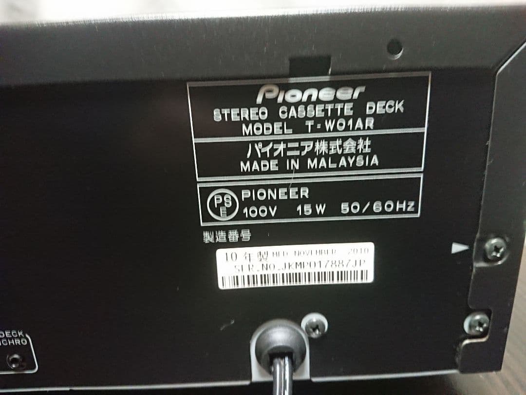 美品メンテナンス整備済PIONEER製ステレオカセットデッキT-W01AR