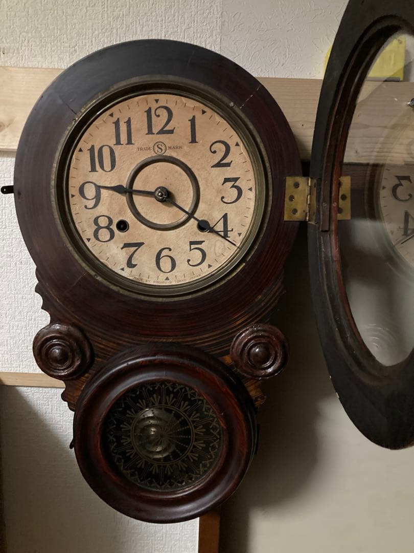 精工舎 ダルマ 四つ玉アンティーク柱時計 修復済