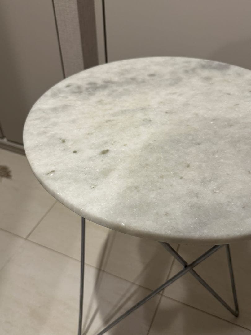 【レア】ZARA  ザラホーム 大理石円形サイドテーブル 直径約45cm
