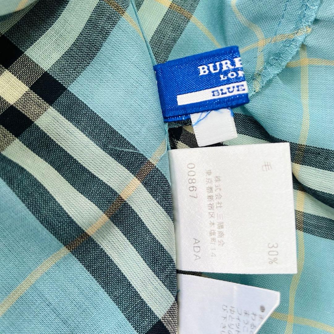 希少カラー✨バーバリーブルーレーベル　ノバチェックスカート34ラップティアード