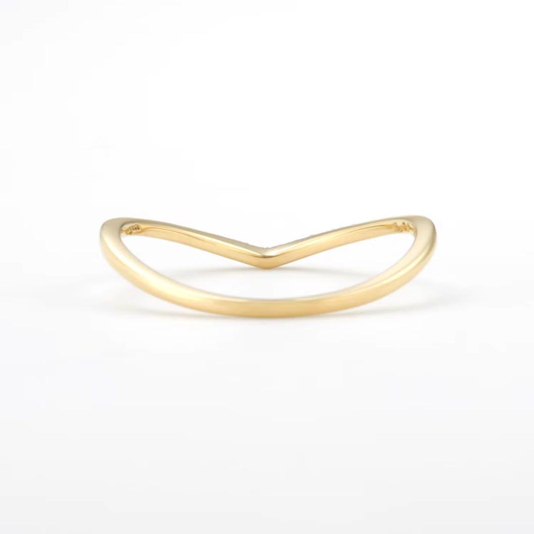 agate K18 Vラインダイヤモンドリング 11号