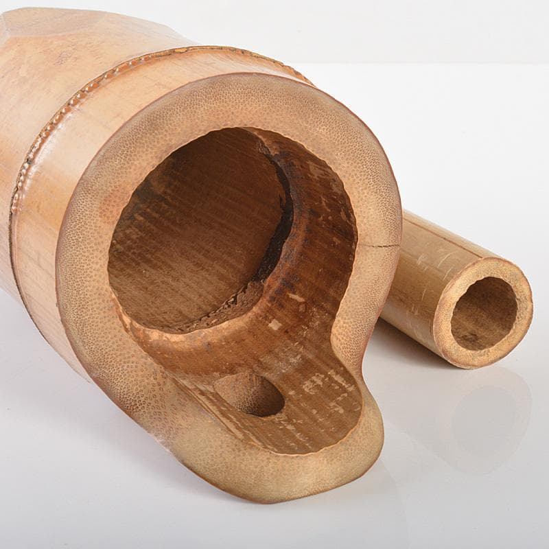 茶道具　竹　石清水　掛花入　茶席用　花押あり　書付時代箱　C　R6493