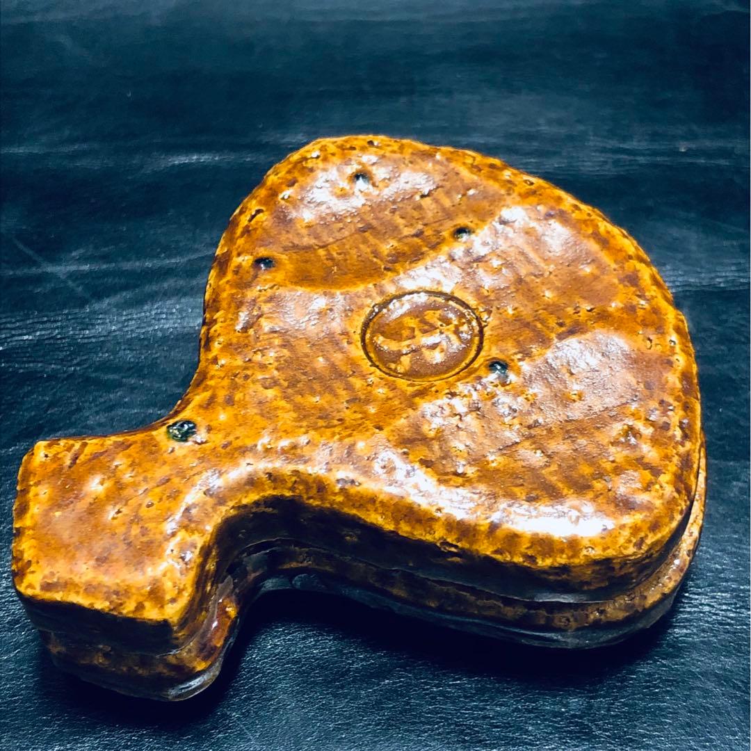 美しい古美術◆蔵から美しい飴茶色の扇の香壺、香合が出て来ました。茶道具、花道具