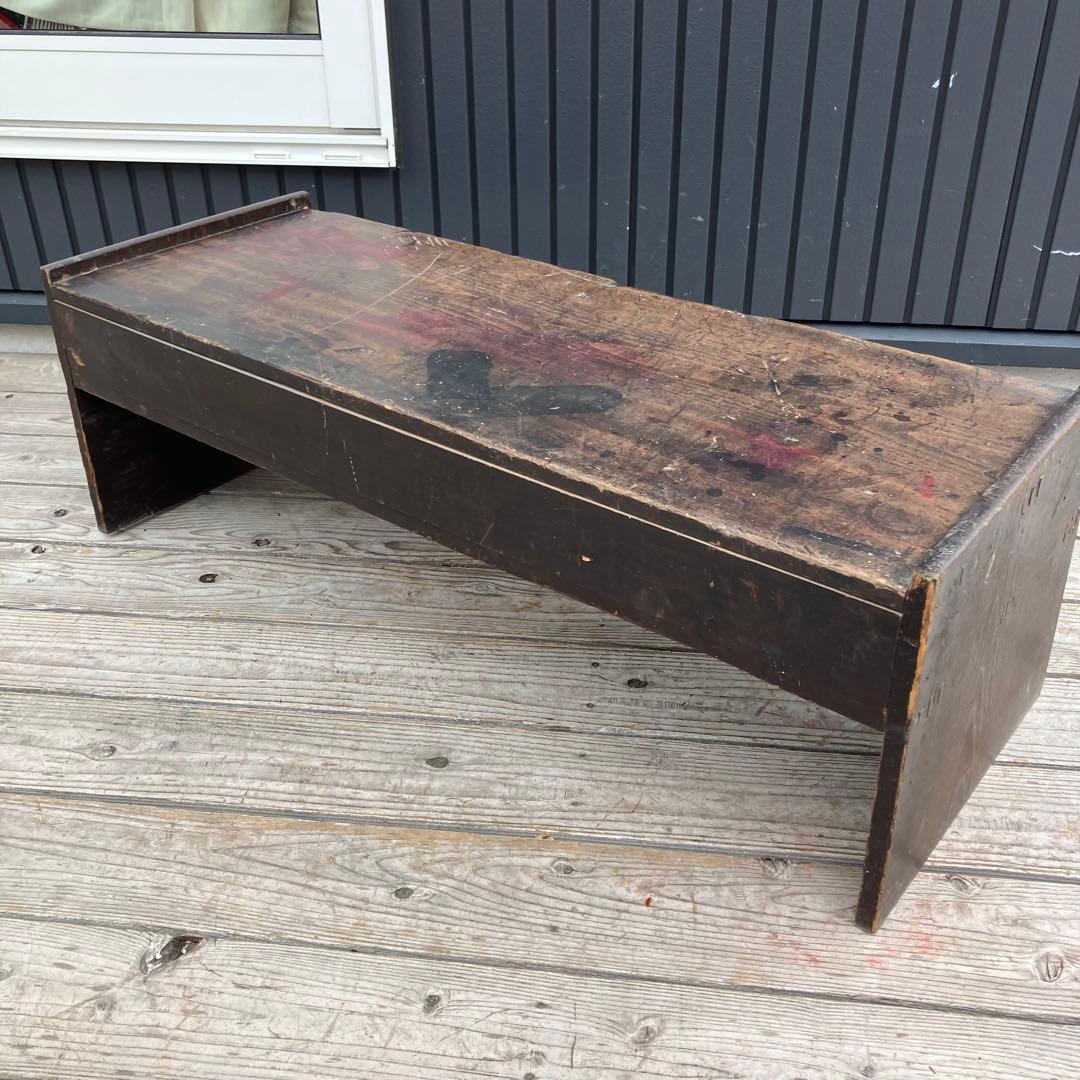 昭和レトロ ヴィンテージ 古家具 無垢材 木製文机 引き出し付き座卓 書斎机