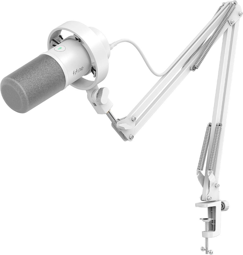 【開封・未使用】 FIFINE ダイナミックマイク USB/XLR接続 白 ２