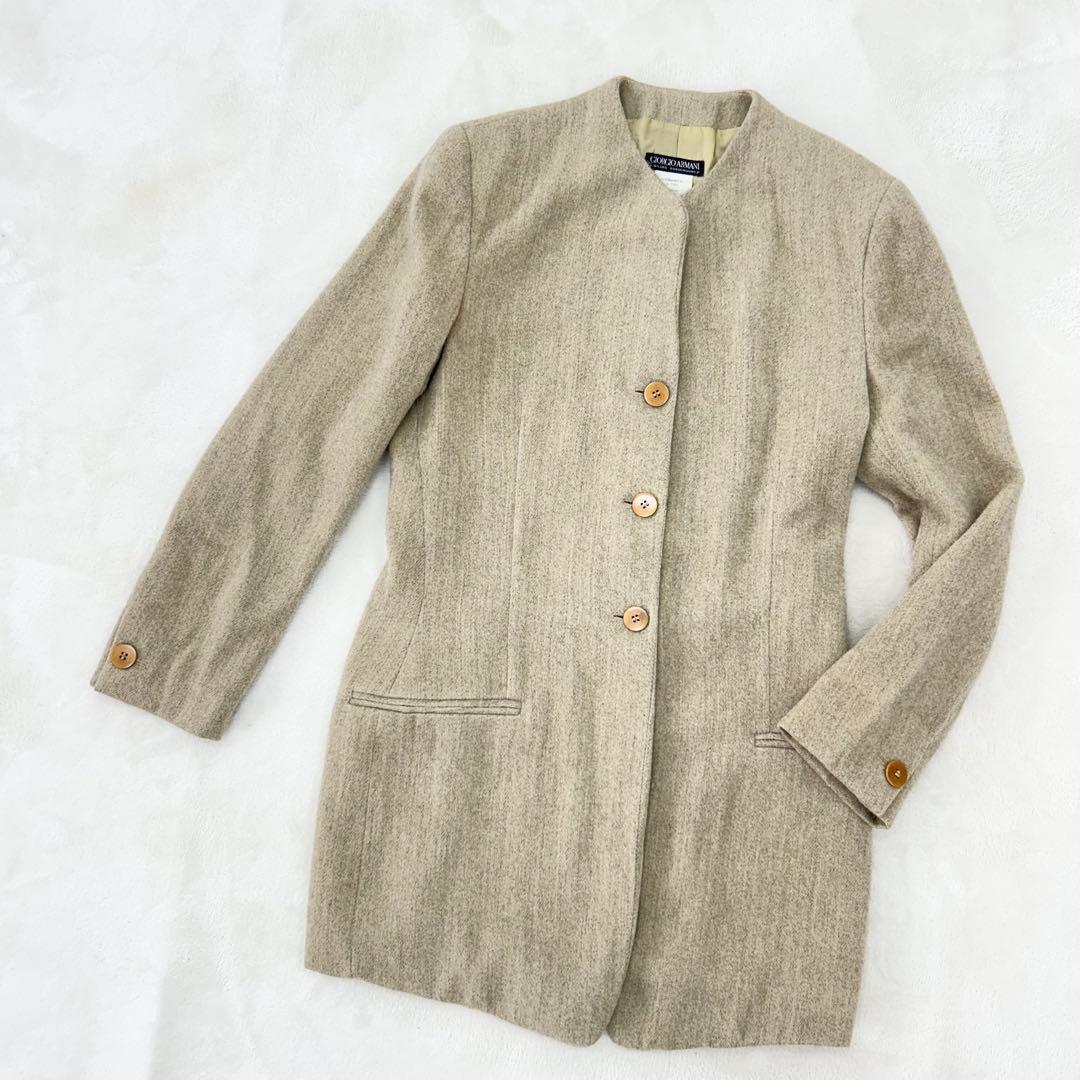 ジョルジオアルマーニ　アルパカ　コート　レディースM〜Ｌ　ライトブラウン　希少