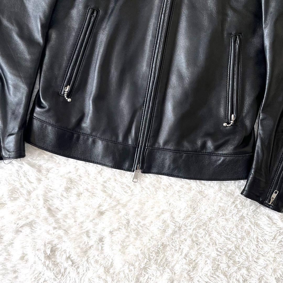 PURE GOLD ピュアゴールド レザージャケット シングル ラムレザー 2