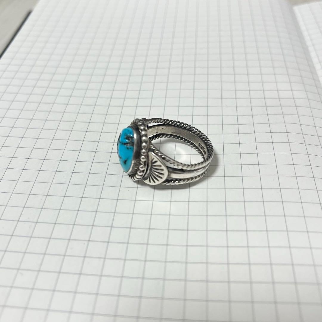 ナバホ ターコイズリング STERLING シルバー925 21号 ヴィンテージ