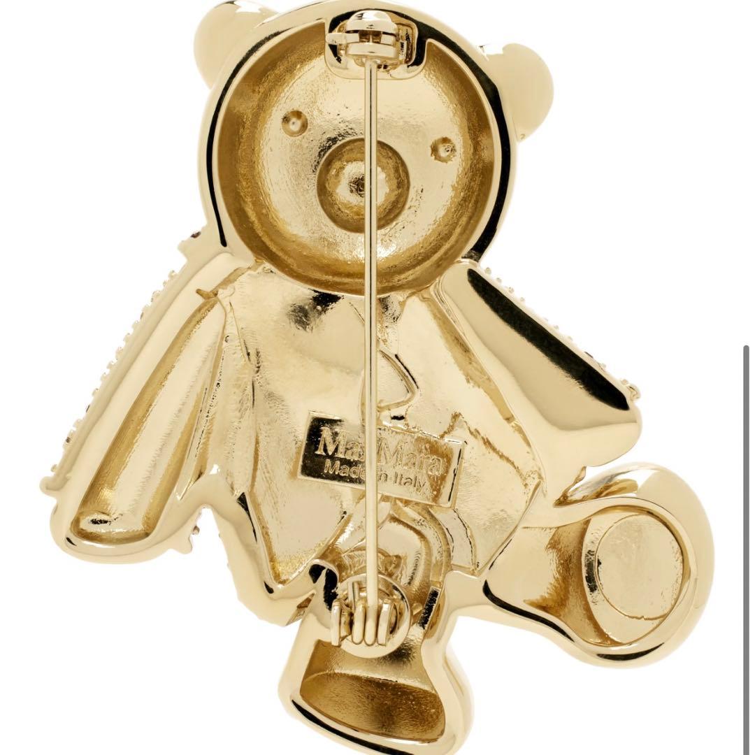 新品未使用！Max mara クリスタル テディベア x コート　ブローチ