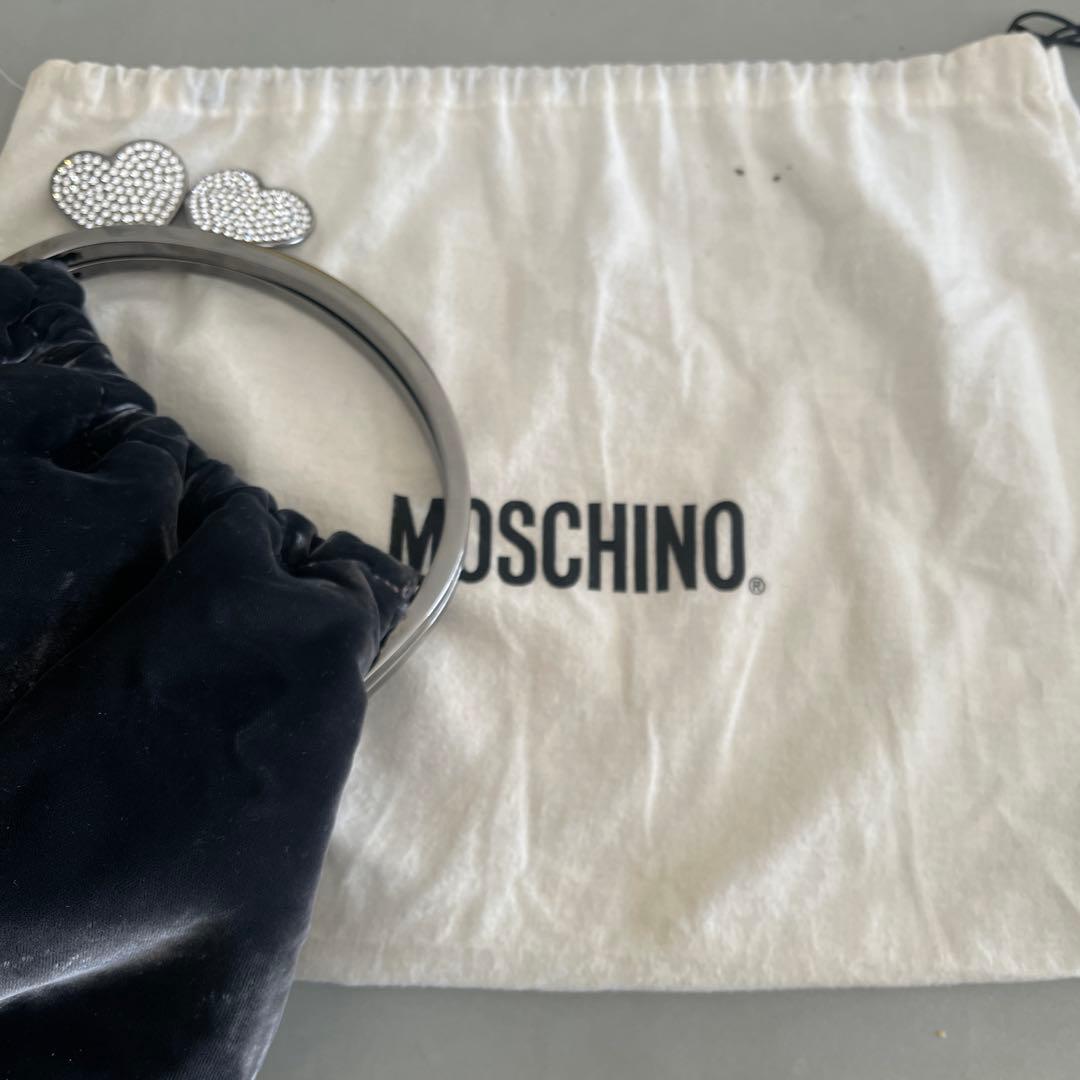 ☆最終SALE☆ MOSCHINO ブラックベルベットバッグ