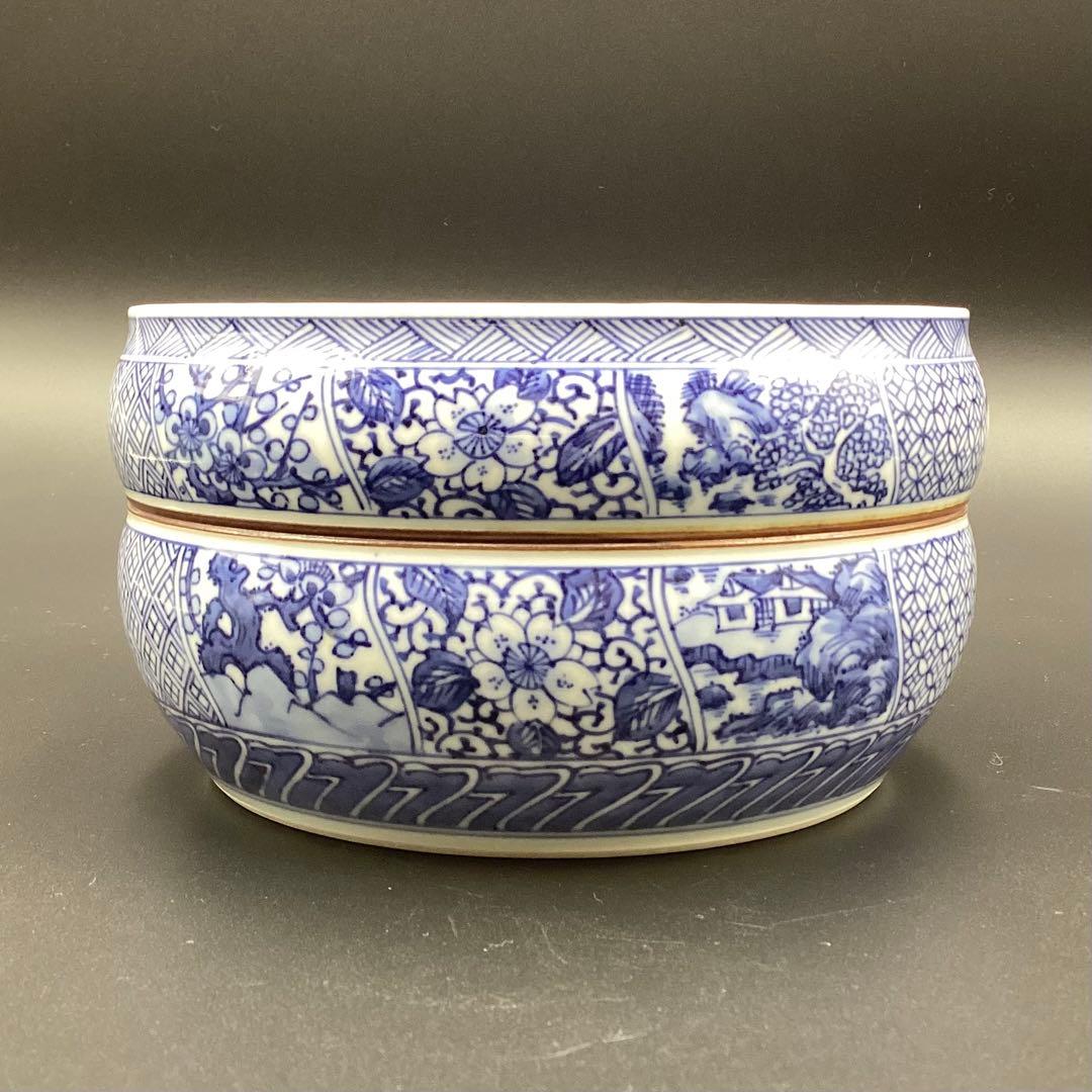 平水指　染付　祥瑞　西村徳泉作　新品　桐箱入