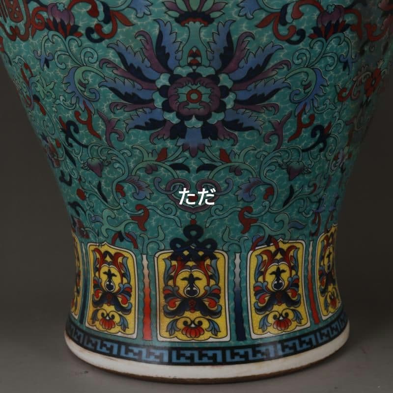 清乾隆琺瑯彩纏枝福寿紋将軍壺 景徳鎮 陶磁器 装飾品 現代工芸品 美術品 置物