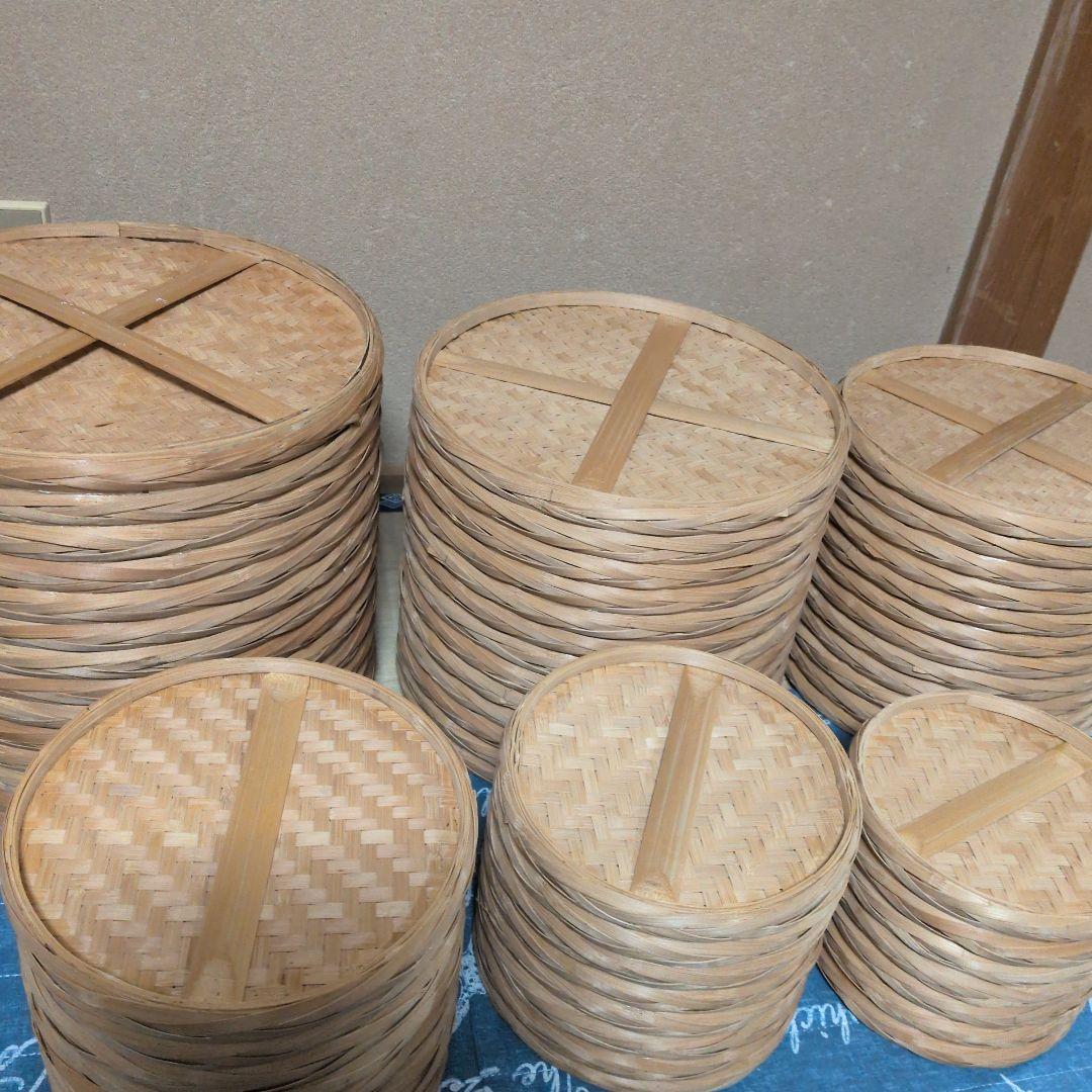竹製バスケット6個セット　竹の籠 （複数サイズ）丈夫でしっかりしています。