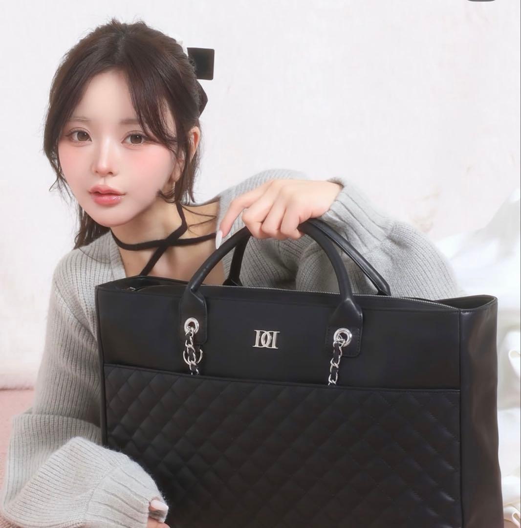 darich キルティングワイドマルチトートバッグ　black