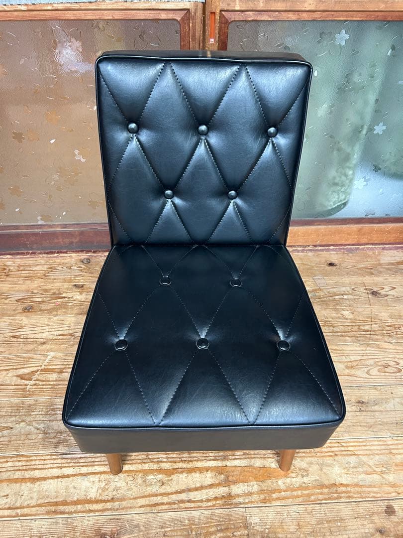 良品 カリモク 60 karimoku カフェチェア ブラック レザー ソファ