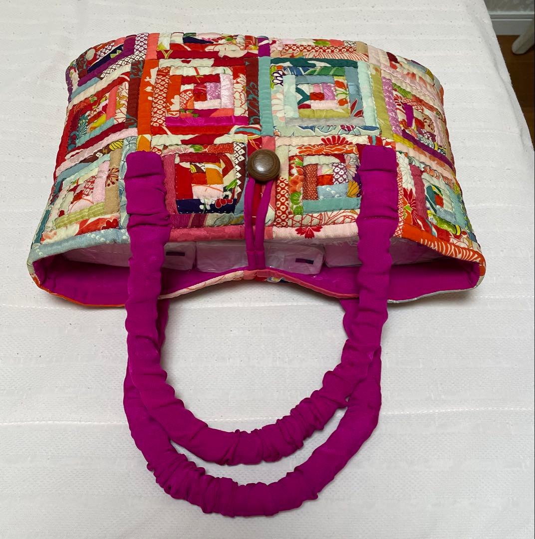 ちちんぷいぷい　京都 正絹 手縫いパッチワークバッグ