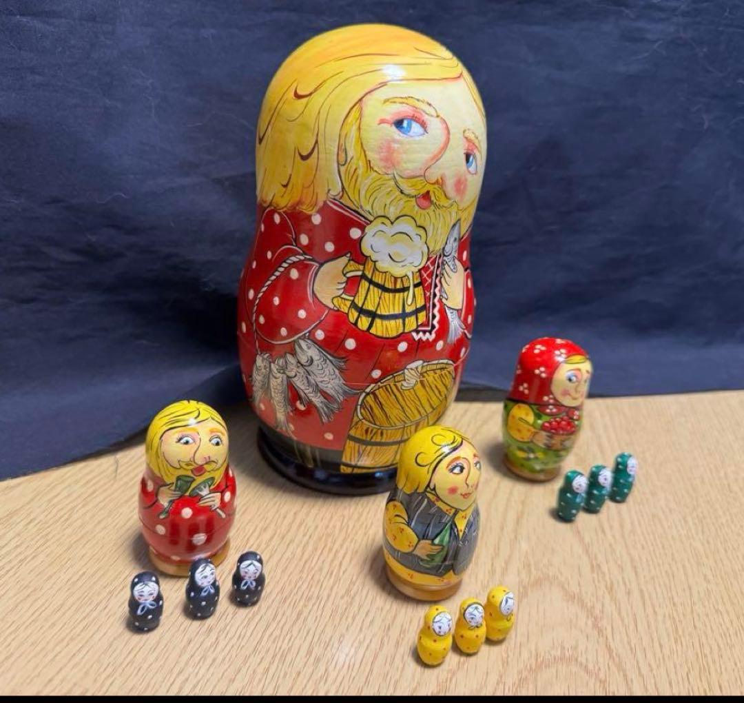 ロシア　ヴィンテージ マトリョーシカ　13体 長期保存、本品のみ。現状
