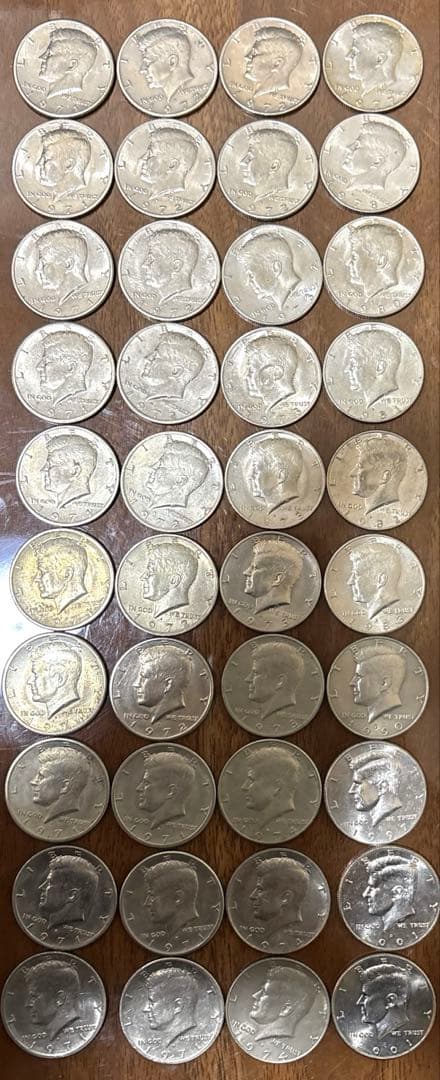 １９７１年以降(白銅貨)ケネディハーフダラー６１枚(内２１枚建国２００周年記念)