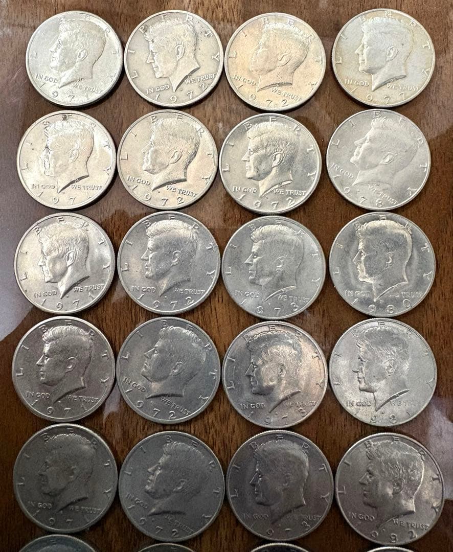 １９７１年以降(白銅貨)ケネディハーフダラー６１枚(内２１枚建国２００周年記念)