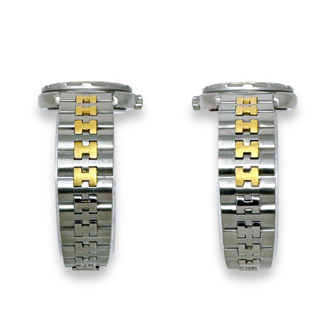 エルメス キャプテンニモ コンビ ホワイト文字盤 ゴールド レディース 時計