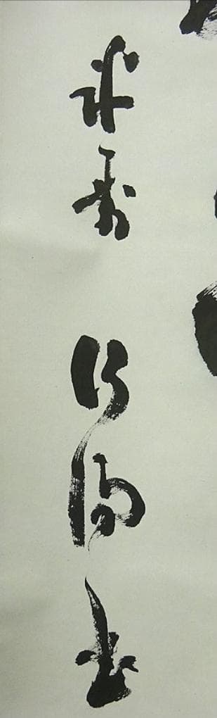 掛軸 稲澤江陽『寿無量 一行書』茶掛 紙本 肉筆 共箱付 掛け軸 w060311