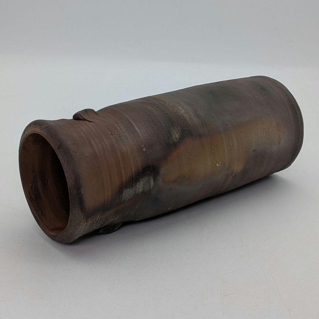 人間国宝 藤原雄 備前焼 桟切花生 用心箱 花入 花器 フラワーベース 花瓶