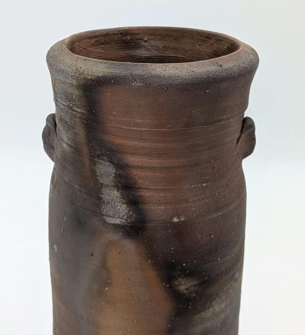 人間国宝 藤原雄 備前焼 桟切花生 用心箱 花入 花器 フラワーベース 花瓶